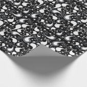 Abstract zwart-wit Tulip Paisley Floral Cadeaupapier (Hoek)