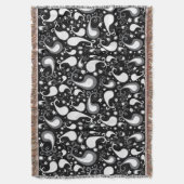 Abstract zwart-wit Tulip Paisley Floral Deken (Voorkant Verticaal)