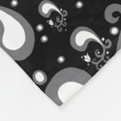 Abstract zwart-wit Tulip Paisley Floral Fleece Deken (Hoek)