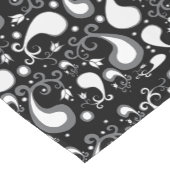 Abstract zwart-wit Tulip Paisley Floral Korte Tafelloper (Hoek)