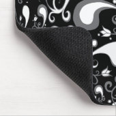 Abstract zwart-wit Tulip Paisley Floral Muismat (Hoek)