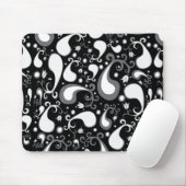 Abstract zwart-wit Tulip Paisley Floral Muismat (Met muis)