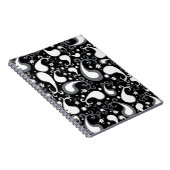 Abstract zwart-wit Tulip Paisley Floral Notitieboek (Rechterzijde)