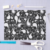 Abstract zwart-wit Tulip Paisley Floral Tissuepapier (Craft)