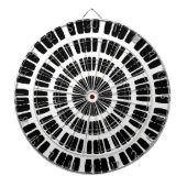 Abstract zwart-wit uitdagend optisch ontwerp dartbord (Voorkant)