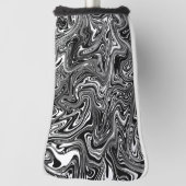 Abstract zwart-wit, vloeibaar marmerpatroon golfheadcover (Draai 90)