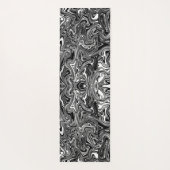 Abstract zwart-wit, vloeibaar marmerpatroon yogamat (Achterkant)