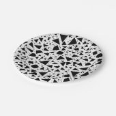 Abstract zwart-wit vormpatroon papieren bordje (Gekanteld)