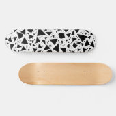 Abstract zwart-wit vormpatroon persoonlijk skateboard (Horizontaal)