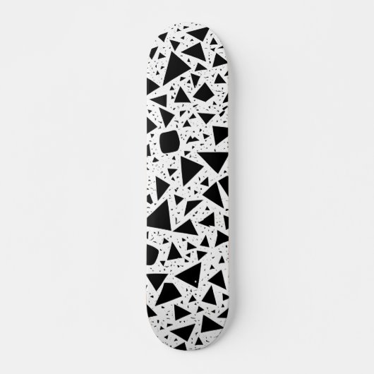 Abstract zwart-wit vormpatroon persoonlijk skateboard (Voorkant)
