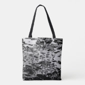 Abstract zwart-wit waterpatroon tote bag (Achterkant)