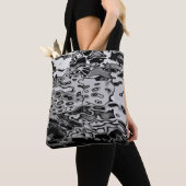 Abstract zwart-wit waterpatroon tote bag (Dichtbij)