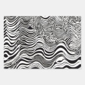 Abstract zwart-wit Wavy Inpakpapier Vel (Voorkant 2)