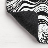 Abstract zwart-wit Wavy Muismat (Hoek)