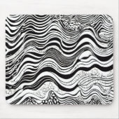 Abstract zwart-wit Wavy Muismat (Voorkant)