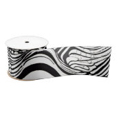 Abstract zwart-wit Wavy Satijnen Lint (Spoel)
