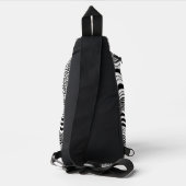 Abstract zwart-wit Wavy Sling Bag (Achterkant)