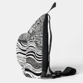Abstract zwart-wit Wavy Sling Bag (Rechts)
