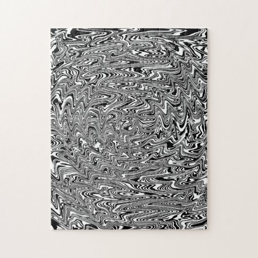 Abstract zwart-wit wervelkolom legpuzzel (Verticaal)