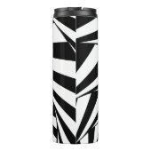 Abstract zwart-wit wervelwervelspiraal — trappenhu thermosbeker (Achterkant)