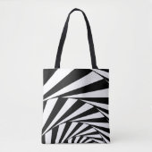 Abstract zwart-wit wervelwervelspiraal — trappenhu tote bag (Voorkant)