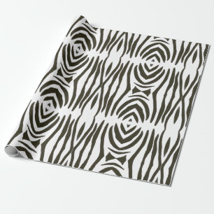 Abstract Zwart Wit Zebra Strepen Wrapping Papier