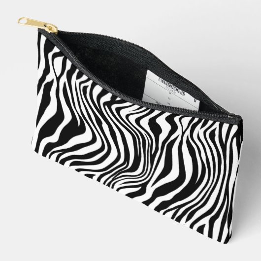 Abstract zwart-wit zebraprint etui (Open)