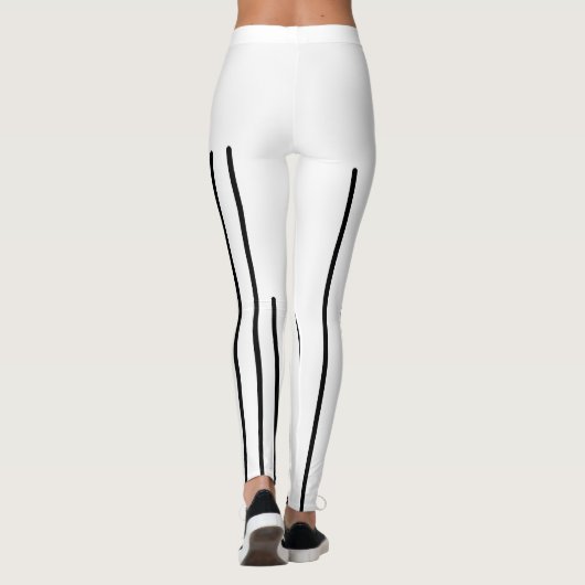Abstract zwart-witlijnminimalisme leggings (Achterkant)