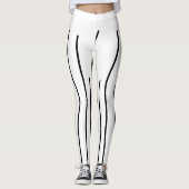 Abstract zwart-witlijnminimalisme leggings (Voorkant)