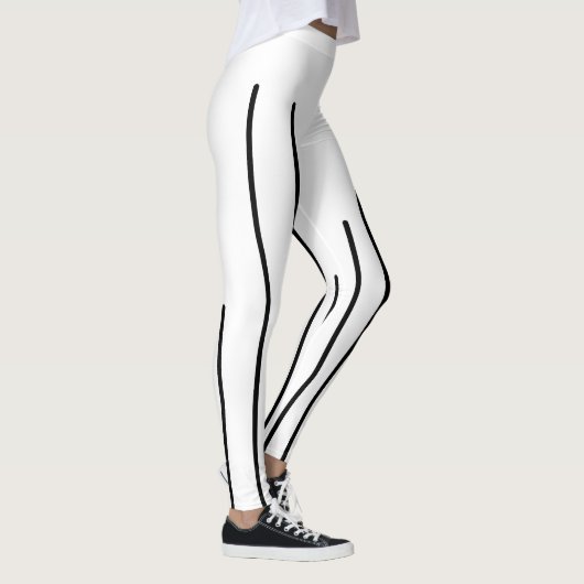 Abstract zwart-witlijnminimalisme leggings (Rechts)