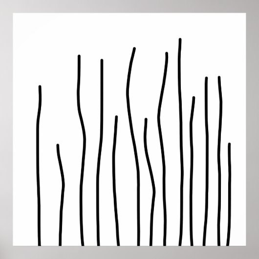Abstract zwart-witlijnminimalisme poster (Voorkant)