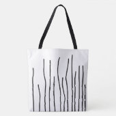 Abstract zwart-witlijnminimalisme tote bag (Voorkant)