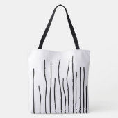 Abstract zwart-witlijnminimalisme tote bag (Achterkant)