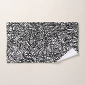 Abstract zwart-witlijnpatroon bad handdoek (Handdoek)