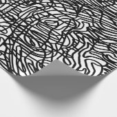 Abstract zwart-witlijnpatroon cadeaupapier (Hoek)