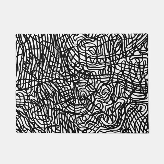 Abstract zwart-witlijnpatroon deurmat (Voorkant)