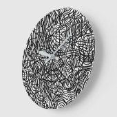 Abstract zwart-witlijnpatroon grote klok (Hoek)