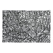 Abstract zwart-witlijnpatroon kussensloop (Achterkant)