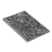 Abstract zwart-witlijnpatroon notitieboek (Rechterzijde)