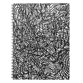 Abstract zwart-witlijnpatroon notitieboek