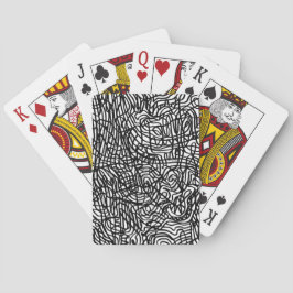 Abstract zwart-witlijnpatroon pokerkaarten