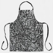 Abstract zwart-witlijnpatroon schort (Voorkant)