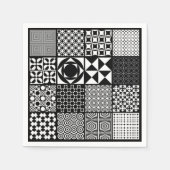 Abstract zwart-witpapier servetten (Voorkant)