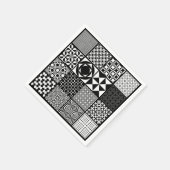 Abstract zwart-witpapier servetten (Hoek)