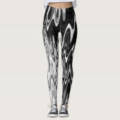 Abstract zwart-witpatroon leggings (Voorkant)