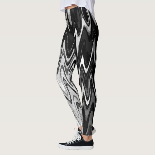 Abstract zwart-witpatroon leggings (Links)