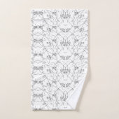 Abstract zwart-witpatroon met herhalend, s bad handdoek (Handdoek)