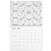 Abstract zwart-witpatroon met herhalend, s kalender (Mar 2026)