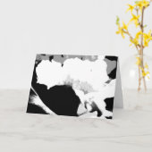 Abstract zwart-witventilator, blanco binnenzijde kaart (Gele Bloem)