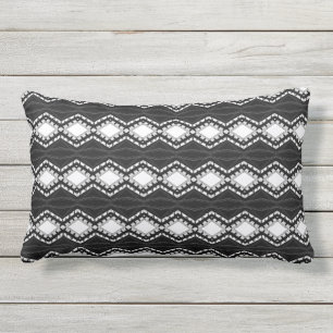 Abstract zwarte en witte buitenkant lumbar Pillow Buitenkussen